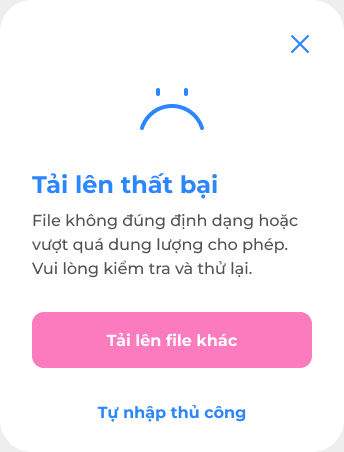 Upload failed